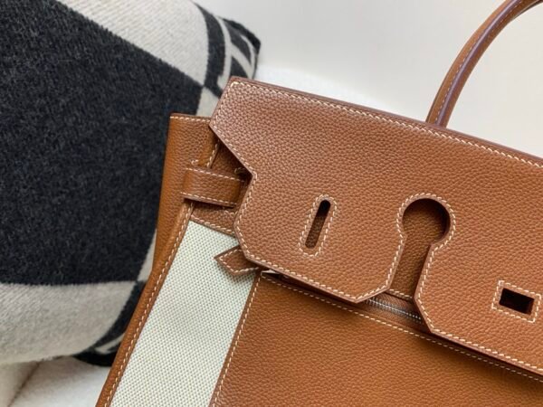 Top Handmade Birkin 35CM Canvas Barenia faubourg Silver Hardware CK37