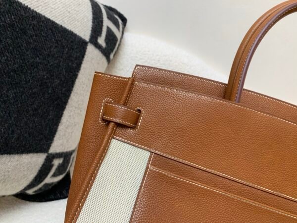 Top Handmade Birkin 35CM Canvas Barenia faubourg Silver Hardware CK37