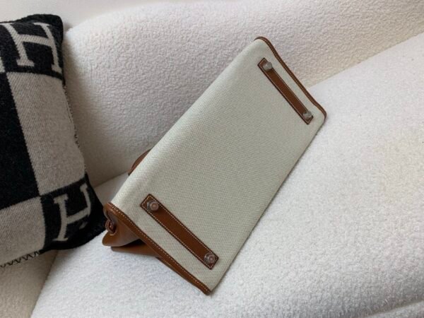 Top Handmade Birkin 35CM Canvas Barenia faubourg Silver Hardware CK37