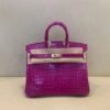Birkin 25cm Porosus 5J Fushsia Gold Hardware Full Handmade