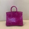 Birkin 25cm Porosus 5J Fushsia Gold Hardware Full Handmade