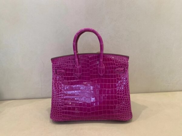 Birkin 25cm Porosus 5J Fushsia Gold Hardware Full Handmade