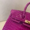 Birkin 25cm Porosus 5J Fushsia Gold Hardware Full Handmade