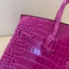 Birkin 25cm Porosus 5J Fushsia Gold Hardware Full Handmade