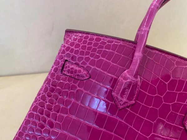 Birkin 25cm Porosus 5J Fushsia Gold Hardware Full Handmade