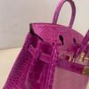 Birkin 25cm Porosus 5J Fushsia Gold Hardware Full Handmade