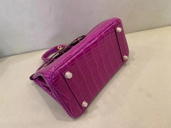 Birkin 25cm Porosus 5J Fushsia Gold Hardware Full Handmade