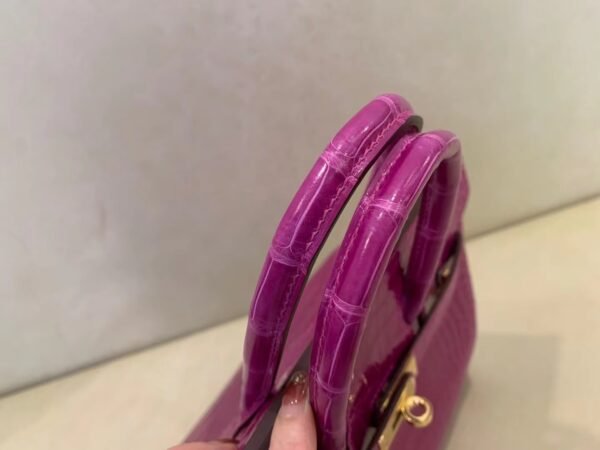 Birkin 25cm Porosus 5J Fushsia Gold Hardware Full Handmade