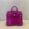 Birkin 25cm Porosus 5J Fushsia Gold Hardware Full Handmade