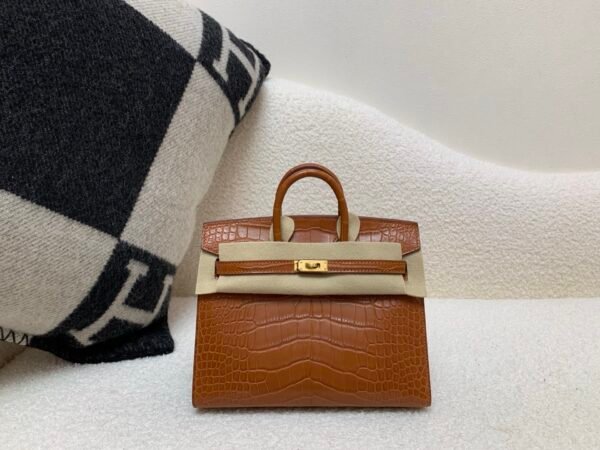 Global Sale Alligator Skin Birkin 20CM CK37 Gold Hardware