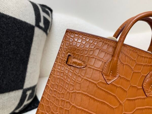 Global Sale Alligator Skin Birkin 20CM CK37 Gold Hardware