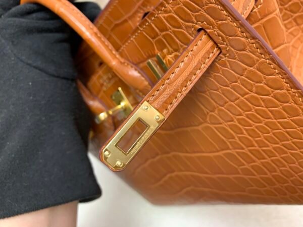 Global Sale Alligator Skin Birkin 20CM CK37 Gold Hardware