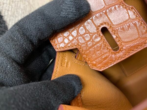 Global Sale Alligator Skin Birkin 20CM CK37 Gold Hardware
