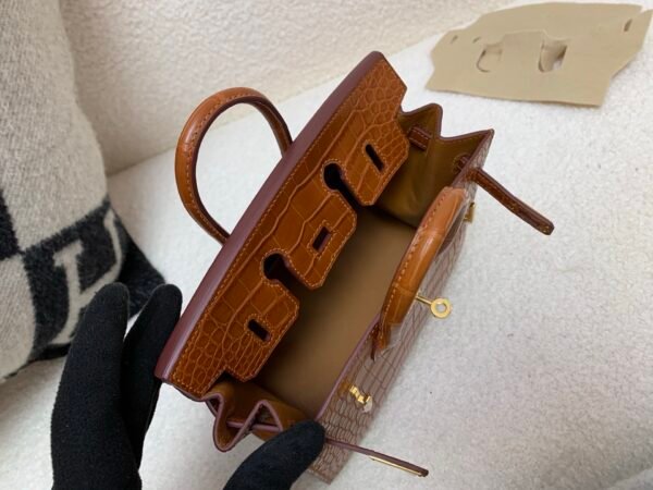 Global Sale Alligator Skin Birkin 20CM CK37 Gold Hardware
