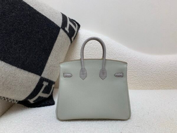 Birkin Touch 25CM 80 Gris Perle Alligator/ Swift Leather Silver Hardware