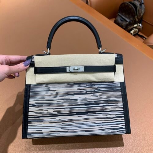 Vibrato Kelly 25CM Global sale 89 Nior Box Leather Sheep cut skin New style