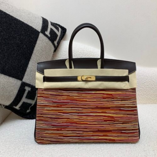 Vibrato Birkin 35cm Sheep cut skin Box Leather 46 Ebene Gold Hardware Full Handmade