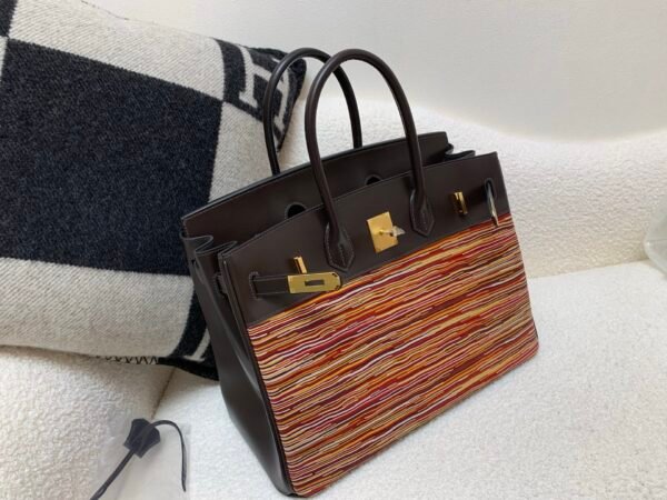 Vibrato Birkin 35cm Sheep cut skin Box Leather 46 Ebene Gold Hardware Full Handmade