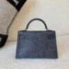 USA Shipping Mini Kelly 19CM 8F Etain Lizard Leather Silver Hardware