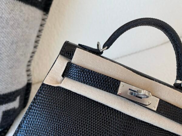 H bags Mini Kelly 19CM 89 Nior Lizard Leather Top Handmade SHW