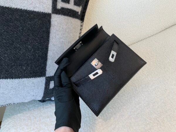H bags Mini Kelly 19CM 89 Nior Lizard Leather Top Handmade SHW