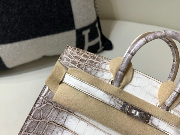 wsxc1765831239812_2 Full Handmade Birkin 20CM 01 Himalayan Alligator Leather Silver Hardware