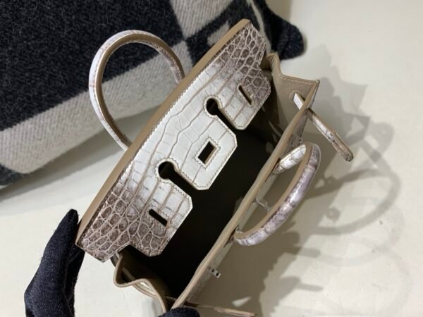 wsxc1765831239812_8 Full Handmade Birkin 20CM 01 Himalayan Alligator Leather Silver Hardware