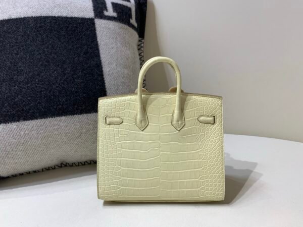 Top Handmade Birkin 20CM Y1 Vanille Alligator Gold Hardware