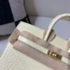 Top Handmade Birkin 20CM Y1 Vanille Alligator Gold Hardware