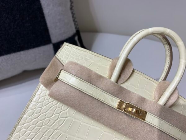 Top Handmade Birkin 20CM Y1 Vanille Alligator Gold Hardware