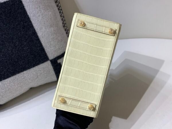 Top Handmade Birkin 20CM Y1 Vanille Alligator Gold Hardware