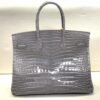 Birkin 35CM 81 Gris Tourterelle Shinny Porosus Leather Silver Hardware Top Quality