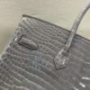 Birkin 35CM 81 Gris Tourterelle Shinny Porosus Leather Silver Hardware Top Quality