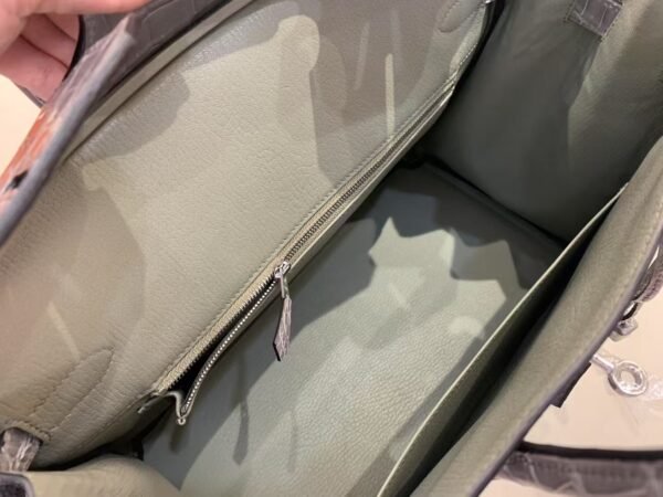 Birkin 35CM 81 Gris Tourterelle Shinny Porosus Leather Silver Hardware Top Quality