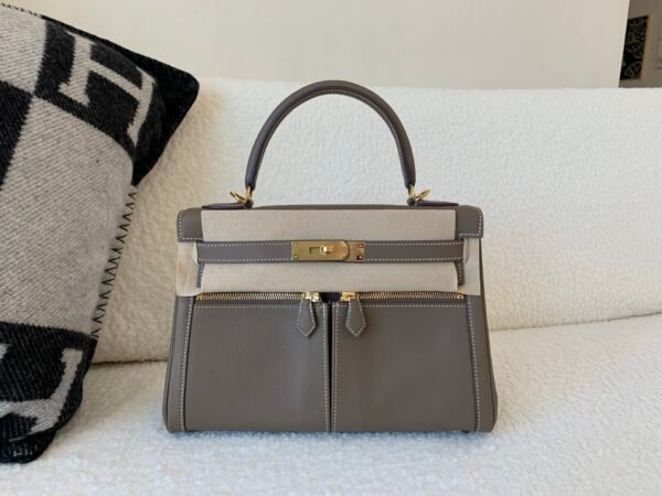 Dubai Delivery Kelly Lakis 18 Etoupe Swift Leather Full Handmade bags
