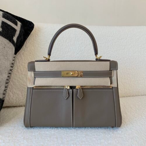 Dubai Delivery Kelly Lakis 18 Etoupe Swift Leather Full Handmade bags