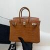 Full Handmade Birkin 25cm Ck37 Gold Alligator Leather SHW