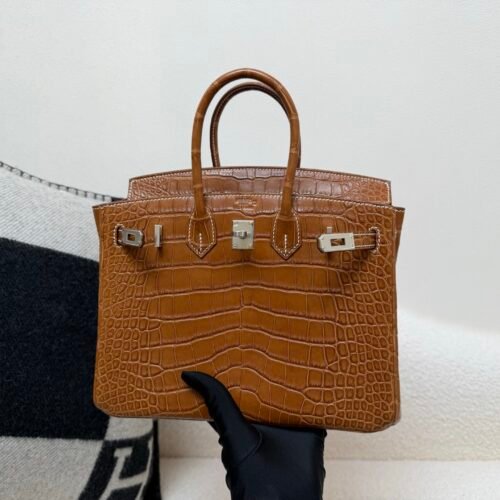Full Handmade Birkin 25cm Ck37 Gold Alligator Leather SHW