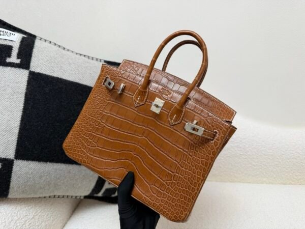 Full Handmade Birkin 25cm Ck37 Gold Alligator Leather SHW