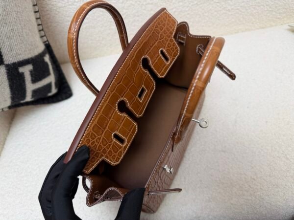Full Handmade Birkin 25cm Ck37 Gold Alligator Leather SHW