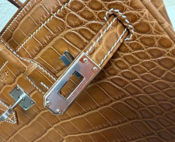 Full Handmade Birkin 25cm Ck37 Gold Alligator Leather SHW