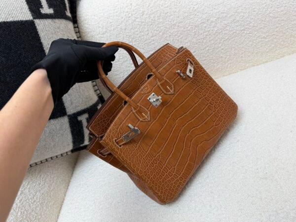 Full Handmade Birkin 25cm Ck37 Gold Alligator Leather SHW