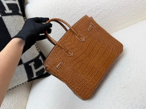 Full Handmade Birkin 25cm Ck37 Gold Alligator Leather SHW