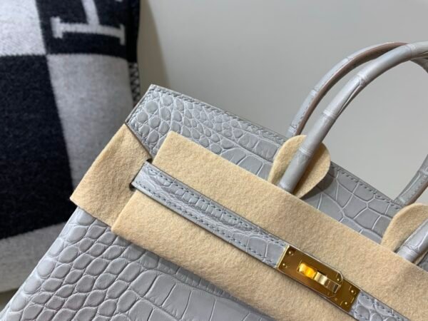 Birkin 25cm Alligator Leather 80 Pearl Grey (Gris Perle) USA Shipping