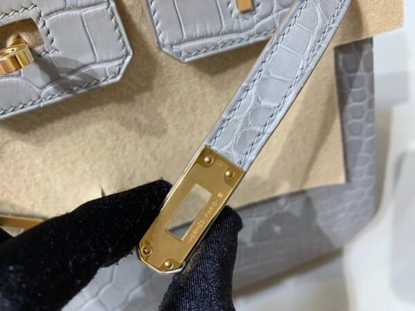 Birkin 25cm Alligator Leather 80 Pearl Grey (Gris Perle) USA Shipping
