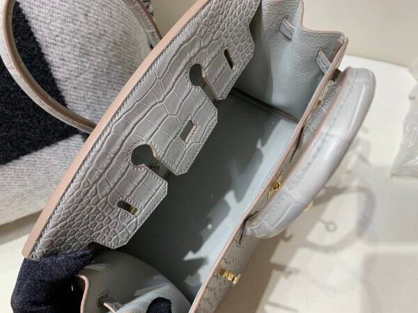Birkin 25cm Alligator Leather 80 Pearl Grey (Gris Perle) USA Shipping