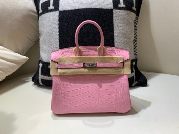 wsxc1766073142613_0 Full Handmade Birkin 25cm 5P Pink Alligator Leather SHW Original Package