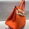 Top Quality Birkin 25cm 93 Orange Silver Hardware Birkin Price Togo Leather