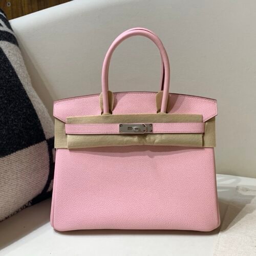 wsxc1766408008999_0 Original Quality Birkin 25cm 5P Pink Silver Hardware Birkin Price Handmade bag