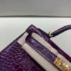 Mini Kelly 19CM Top Handmade N5 Cassis Alligator Leather Gold Hardware